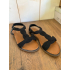 Zwarte sandalen met glitterrand 